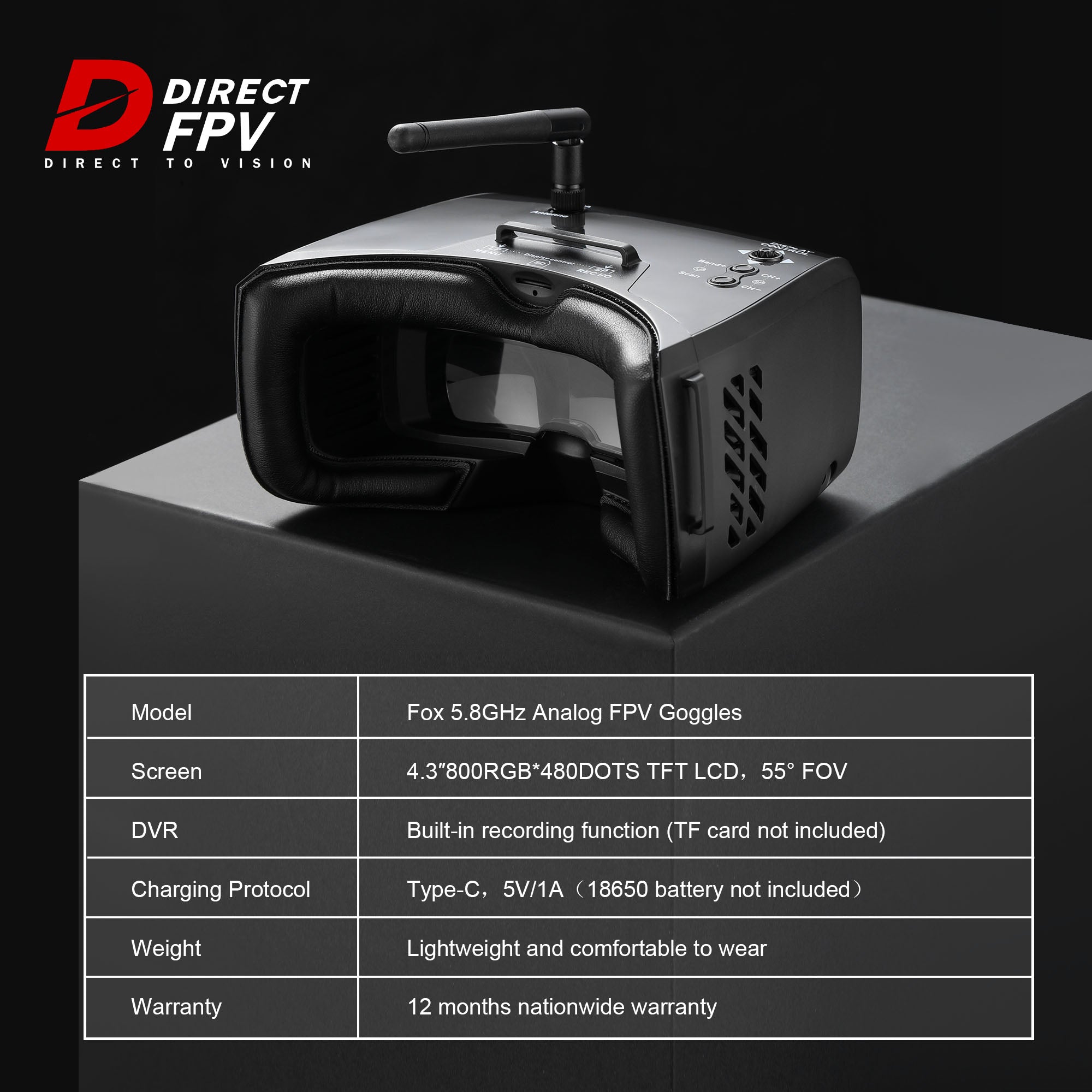 Directfpv headset goggles FOX